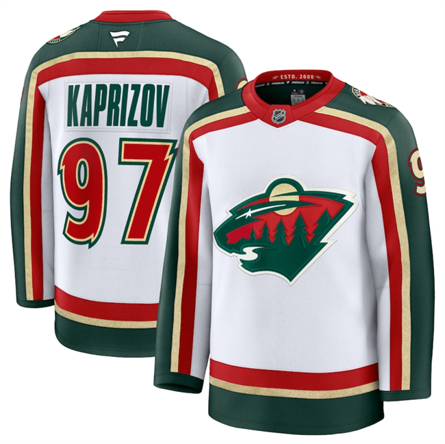 Men's White Minnesota Wild #97 Kirill Kaprizov 2025 25th Anniversary Stitched Hockey Jersey